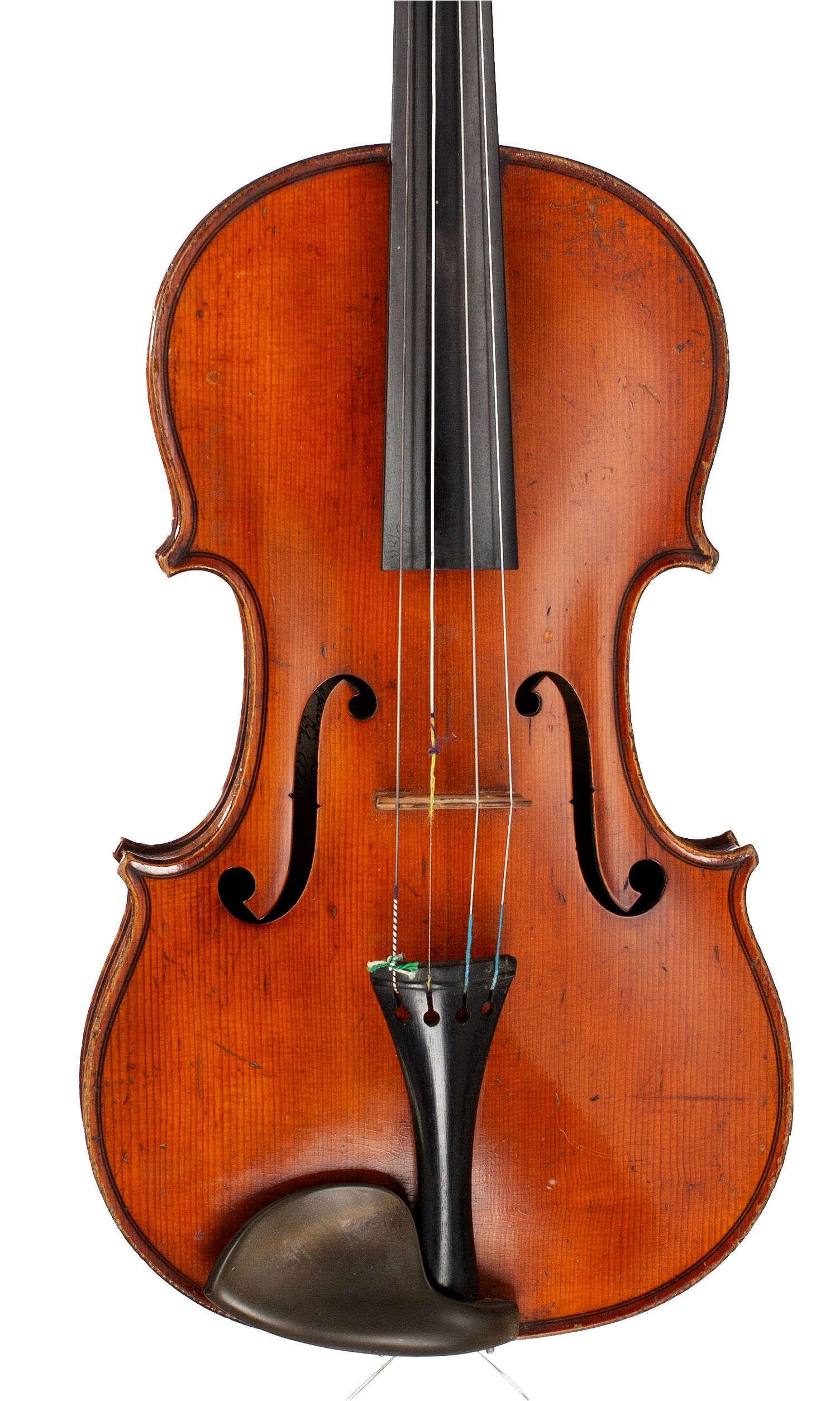 A viola by Emile Menesson, Paris, 1880 — angled view, 10°
