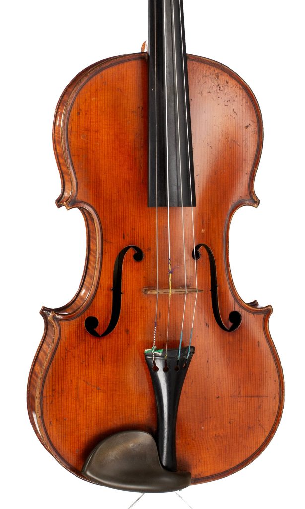 A viola by Emile Menesson, Paris, 1880 — angled view, 20°