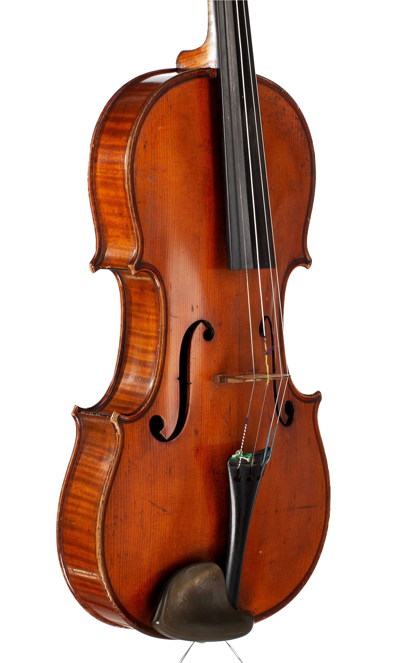 A viola by Emile Menesson, Paris, 1880 — angled view, 50°