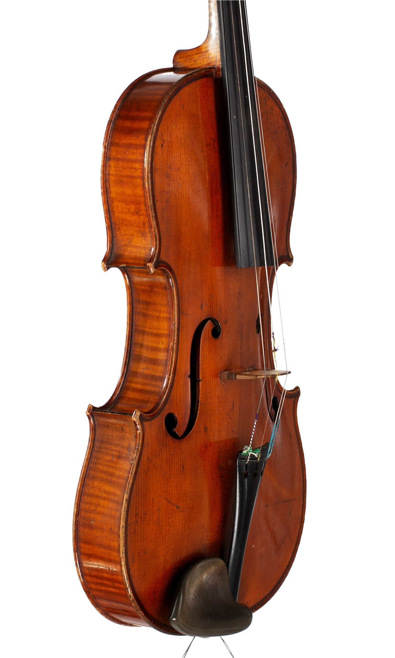 A viola by Emile Menesson, Paris, 1880 — angled view, 60°