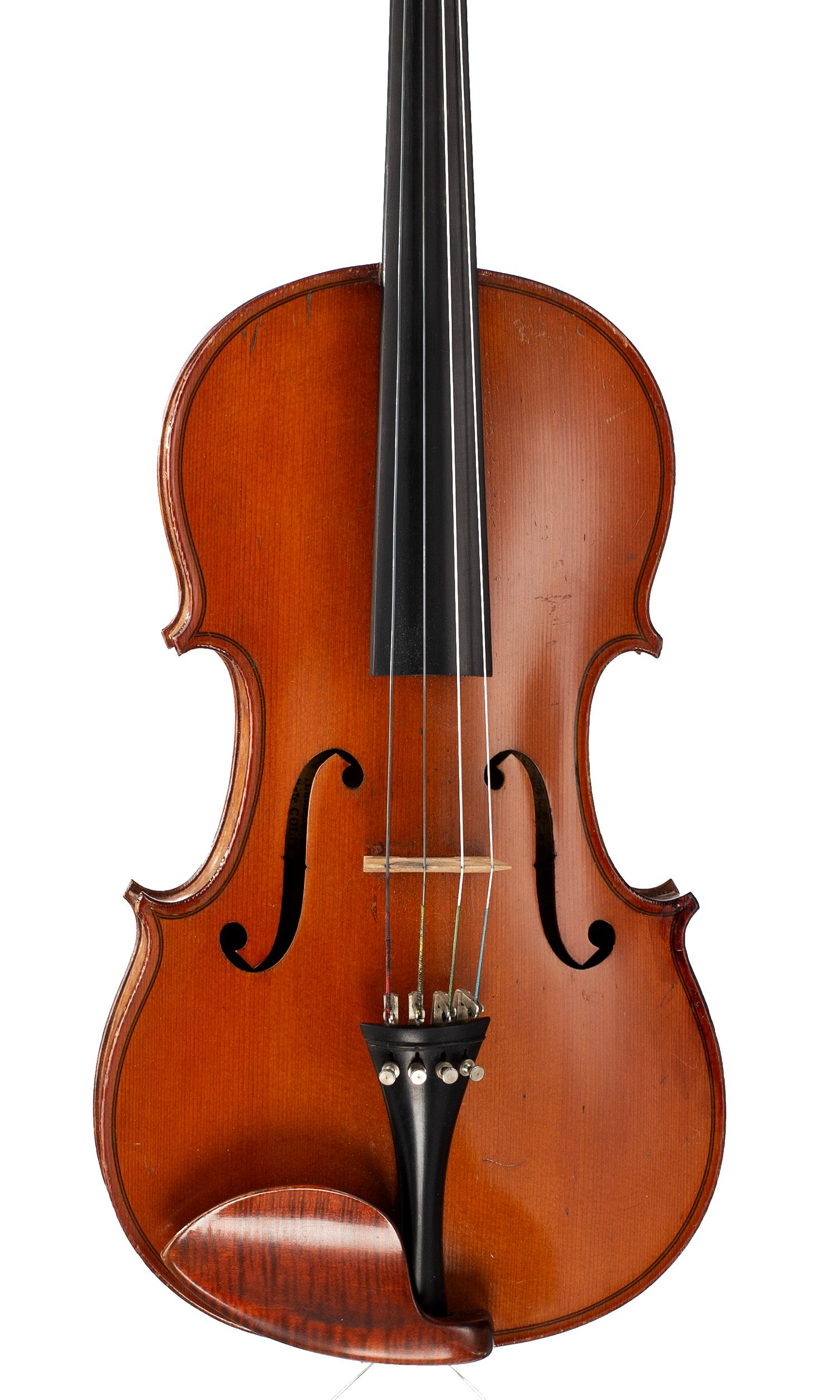 Viola, Workshop of J. B. Colin, Mirecourt, 1918 — angled view, 10°