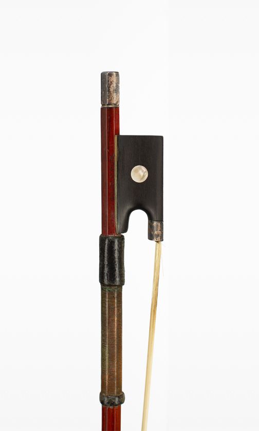 A silver-mounted viola bow by Wilhelm Muhl, Germany circa 1910 — frog detail