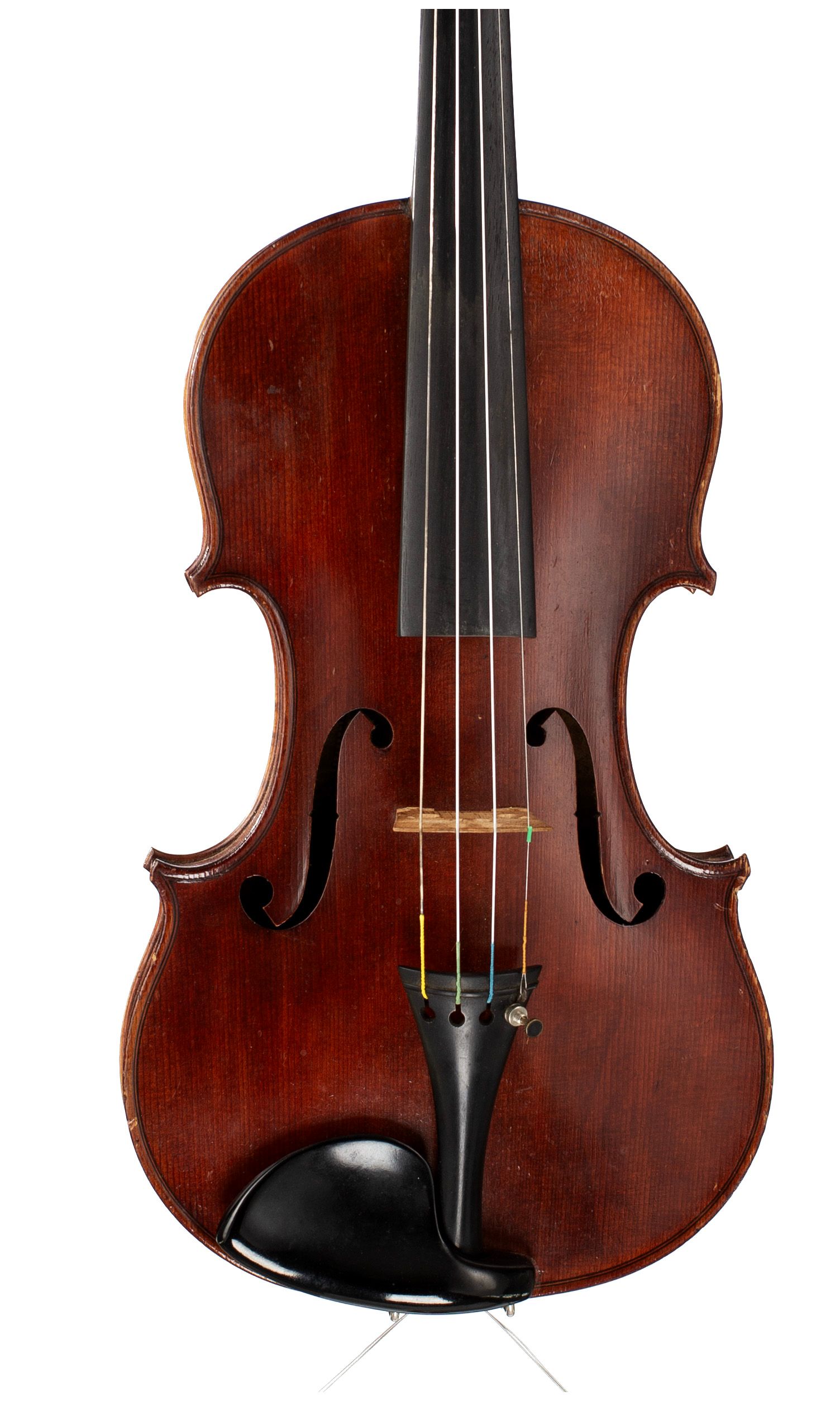 Violin by Georges Adolphe Chanot, Manchester, 1898 — angled view, 10°
