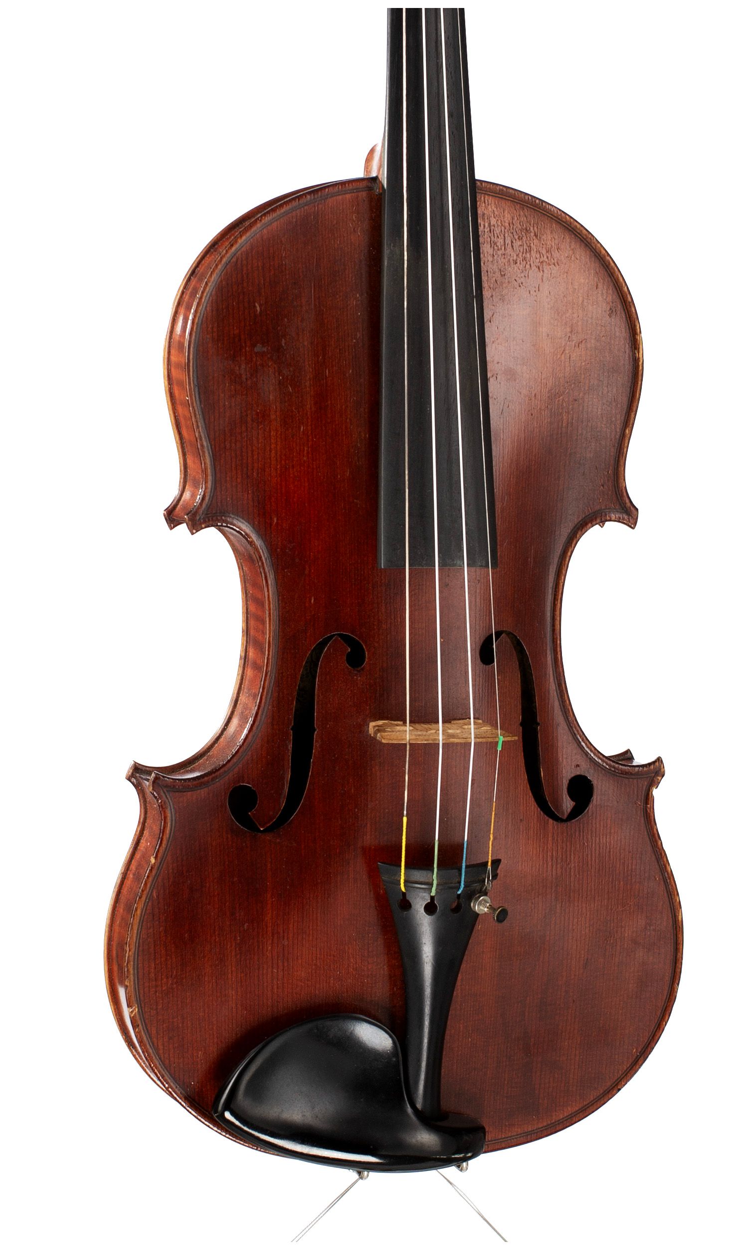Violin by Georges Adolphe Chanot, Manchester, 1898 — angled view, 20°
