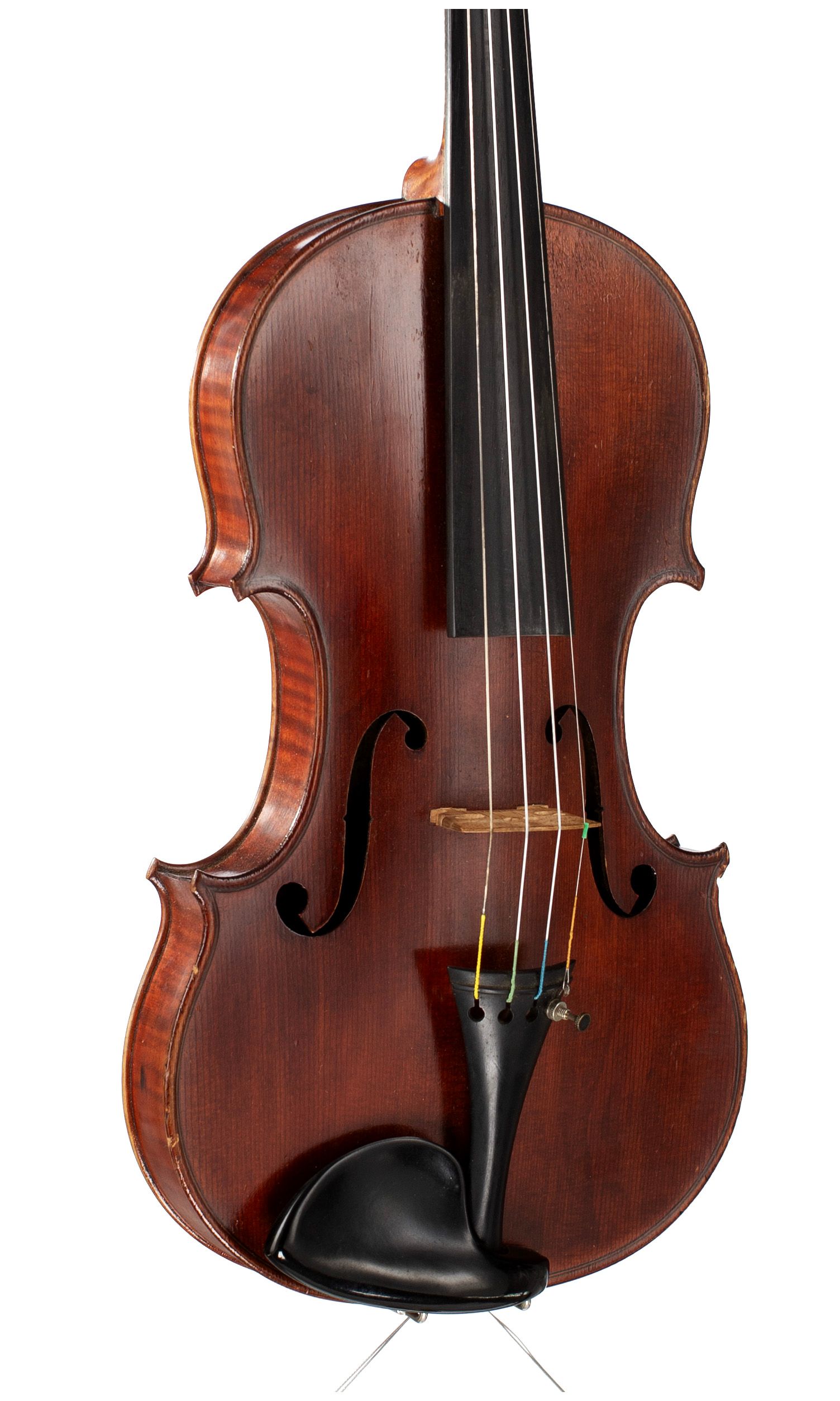 Violin by Georges Adolphe Chanot, Manchester, 1898 — angled view, 30°