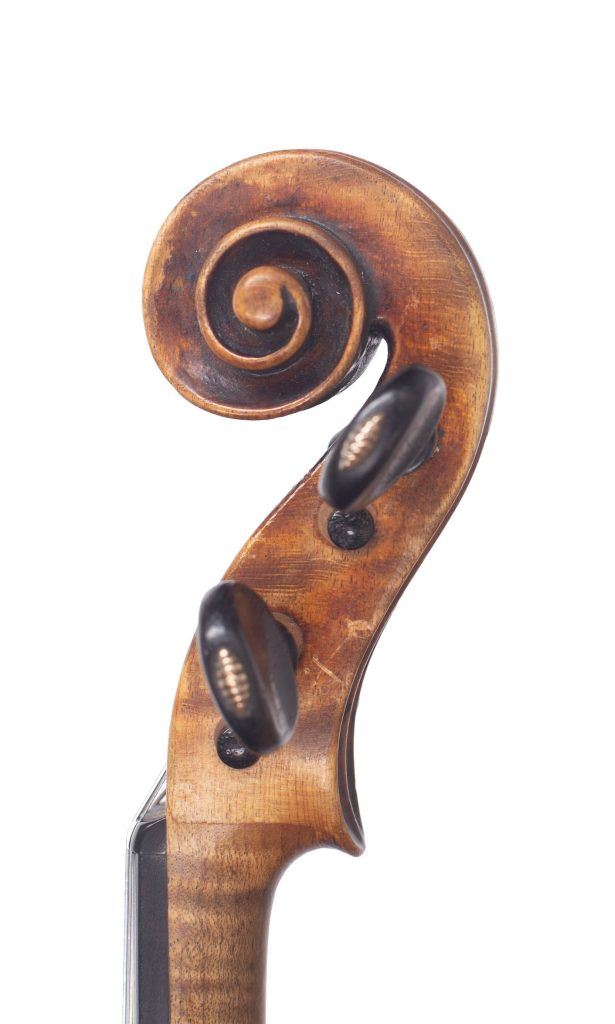 Violin by the Voller Brothers, London, circa 1900 — scroll