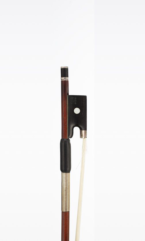 A silver-mounted violin bow by H. R. Pfretzschner, Germany, circa 1930 — frog detail
