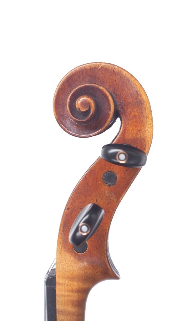 Violin by James Briggs, Glasgow, 1922 — scroll