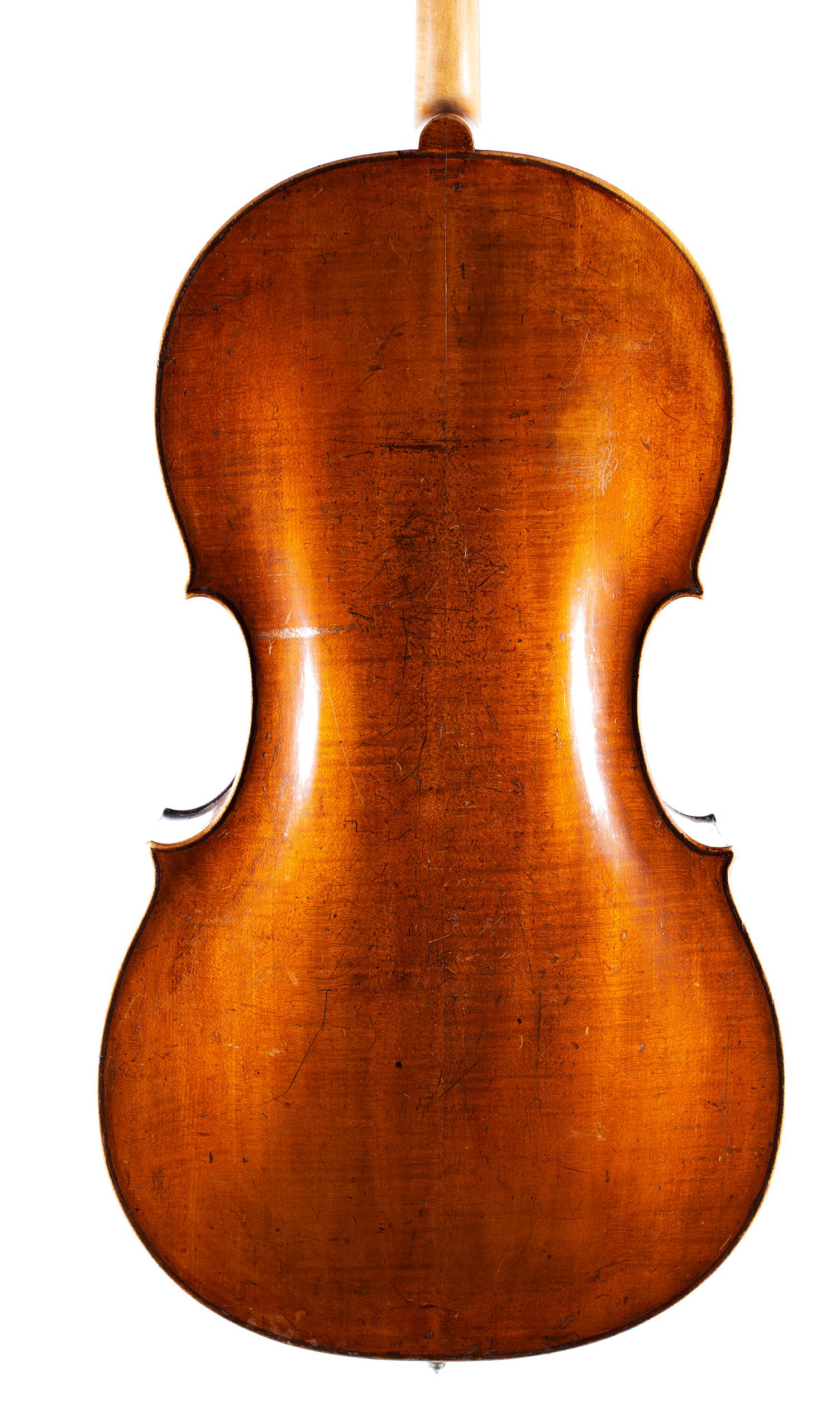 Cello by Charles and Samuel Thompson, London, circa 1770 — back