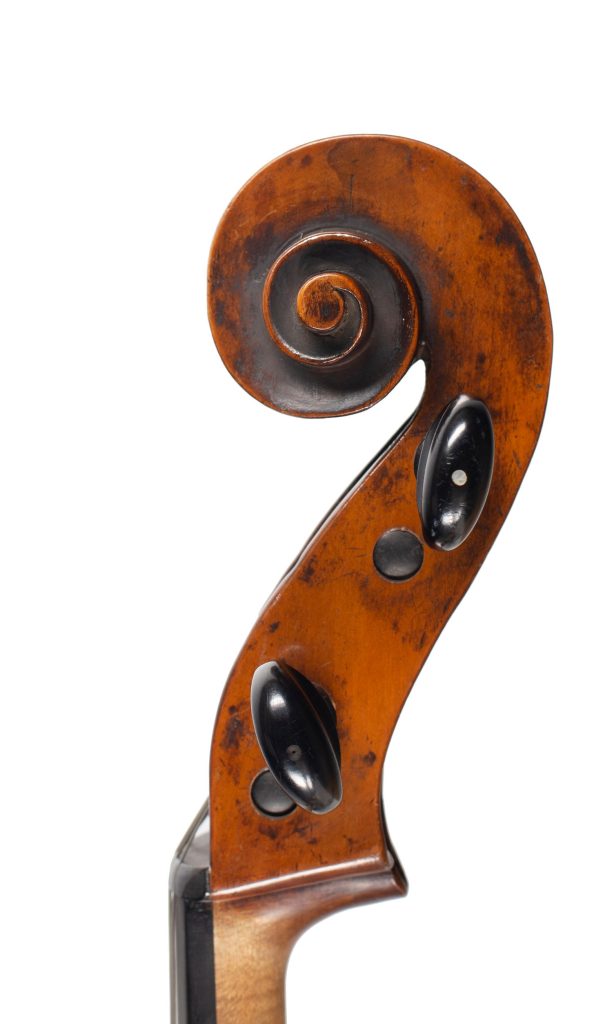 Cello by Charles and Samuel Thompson, London, circa 1770 — scroll
