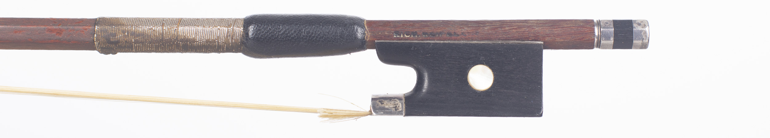 A silver-mounted bow by Richard Geipel, Markneukirchen — frog