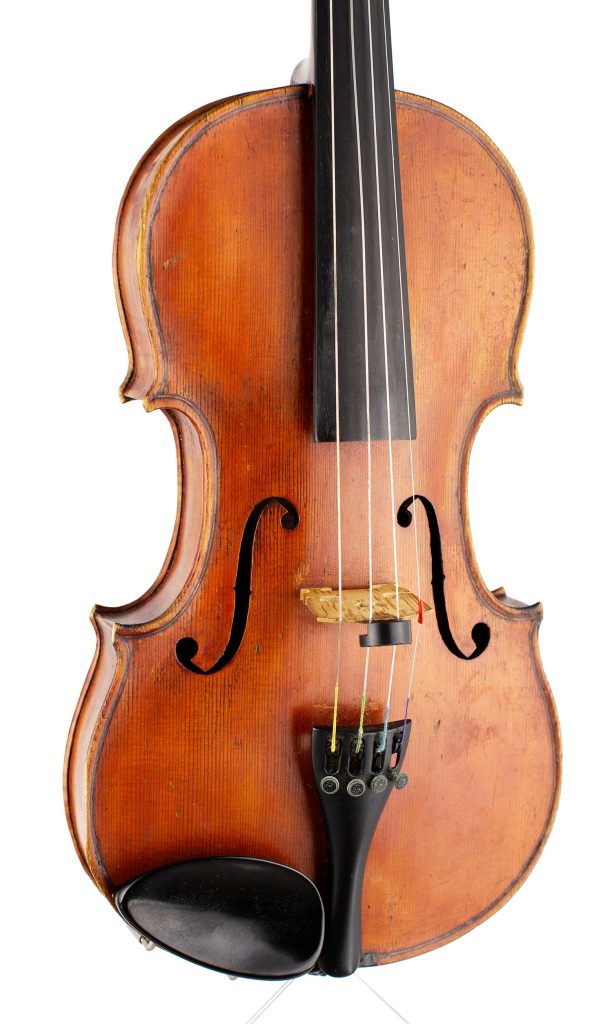 A violin by Emmanuel Whitmarsh, London, 1917 — angled view, 20°