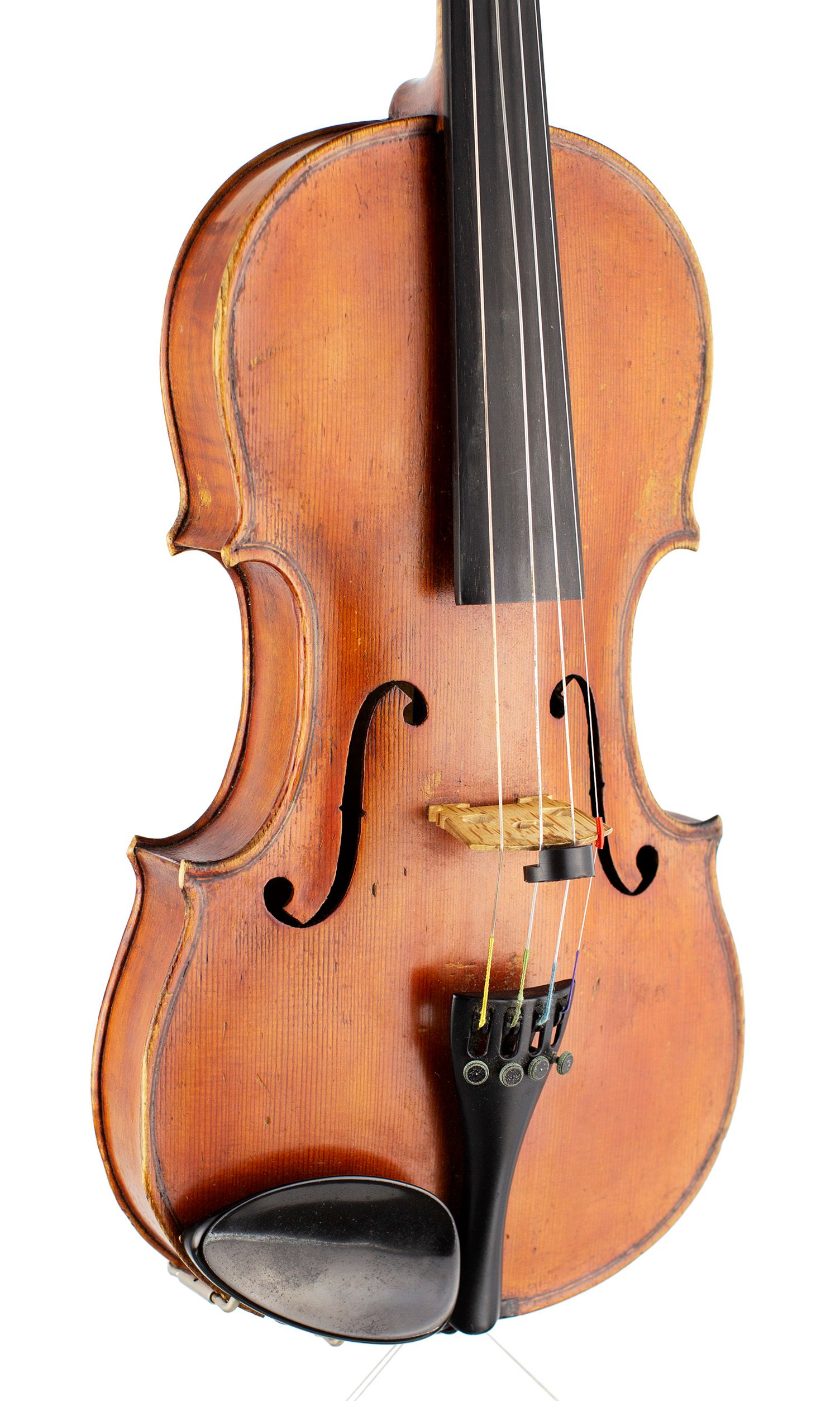 A violin by Emmanuel Whitmarsh, London, 1917 — angled view, 30°