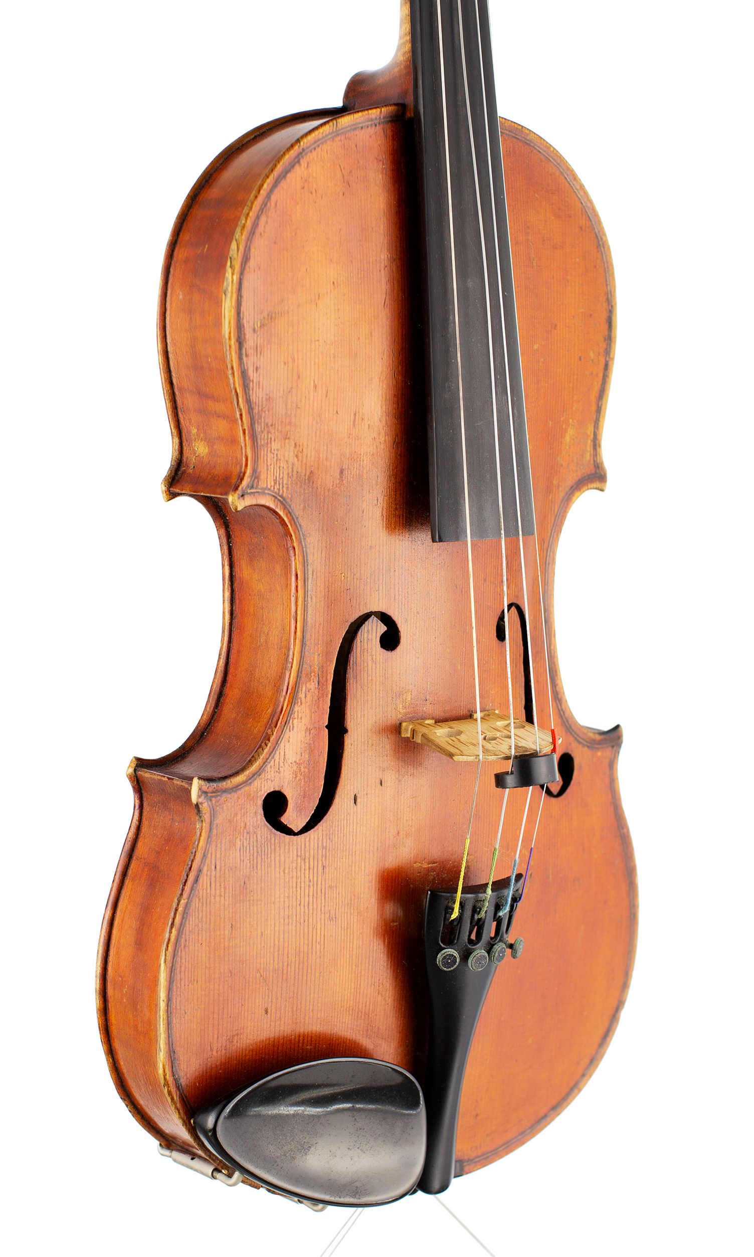 A violin by Emmanuel Whitmarsh, London, 1917 — angled view, 40°