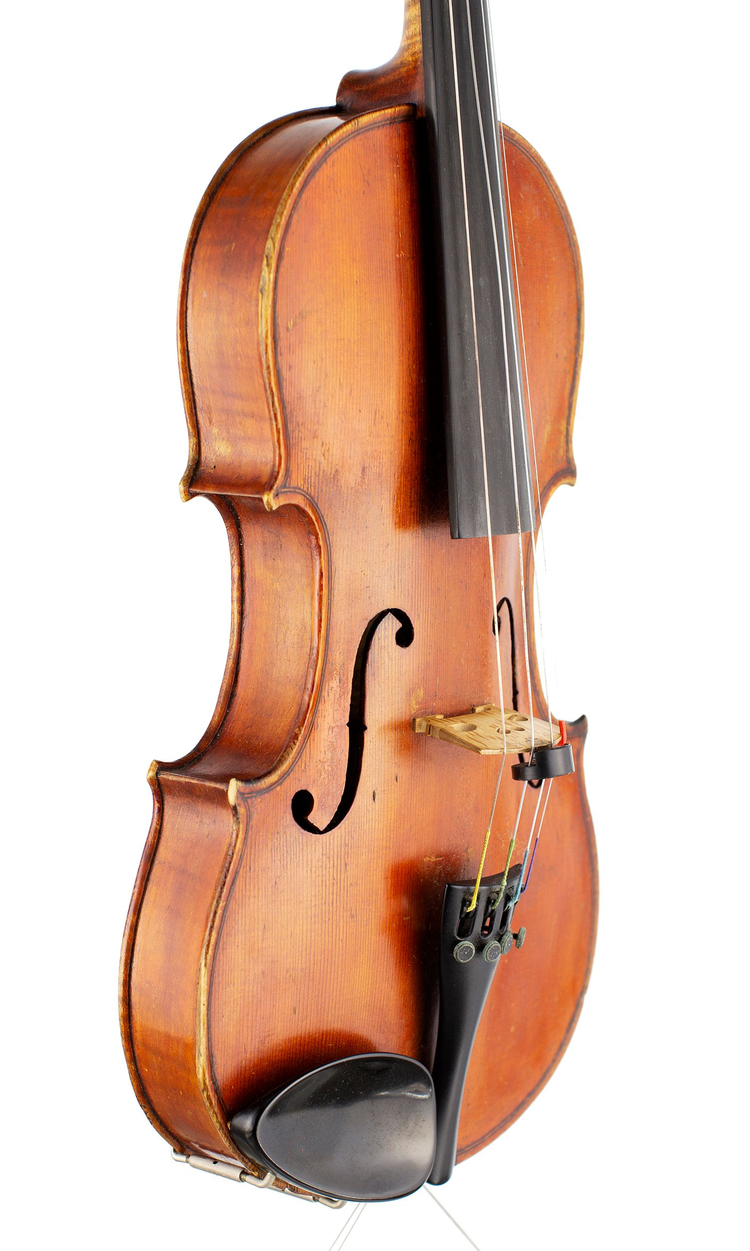 A violin by Emmanuel Whitmarsh, London, 1917 — angled view, 50°