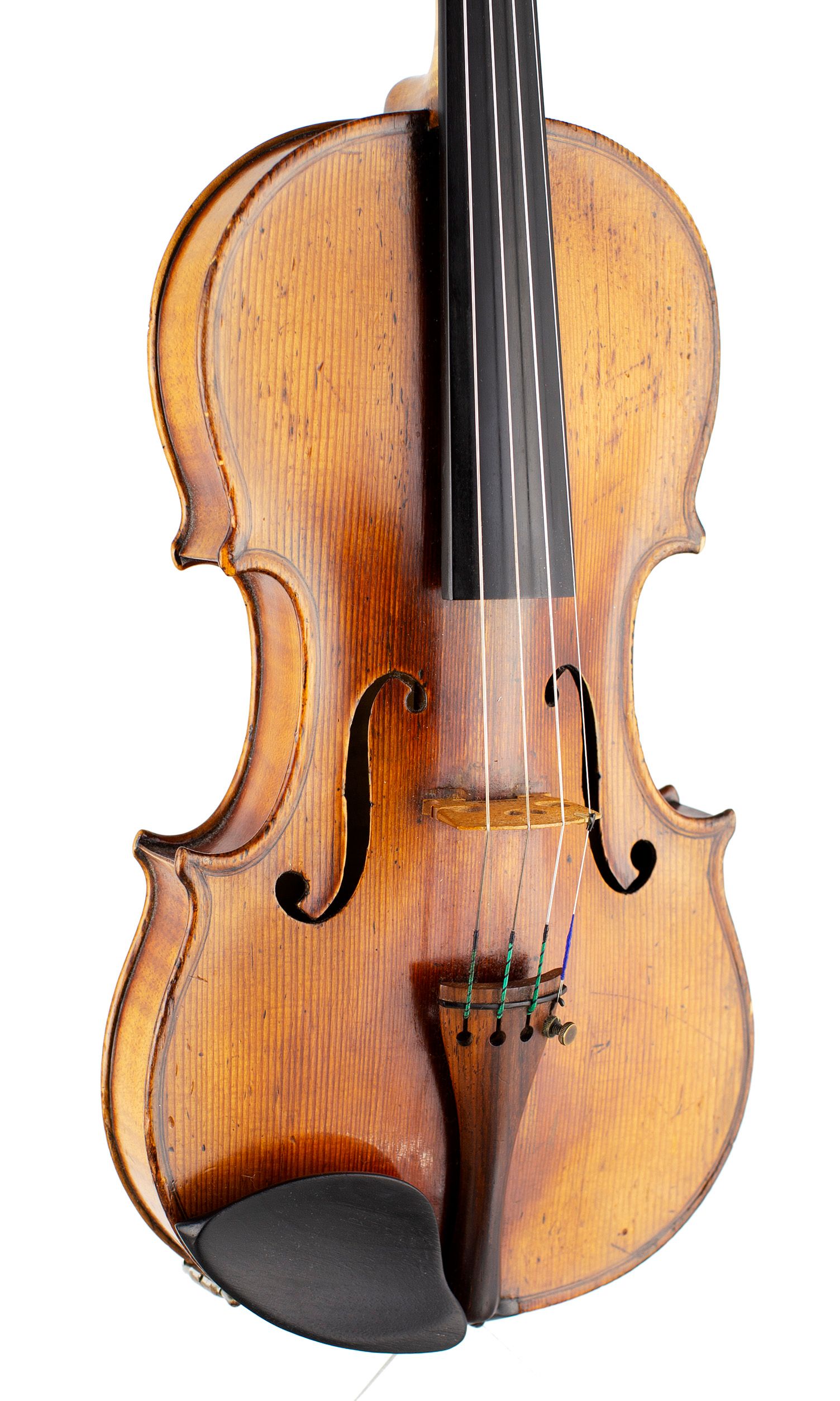 Violin, Workshop of John Betts, London, circa 1840 — angled view, 30°
