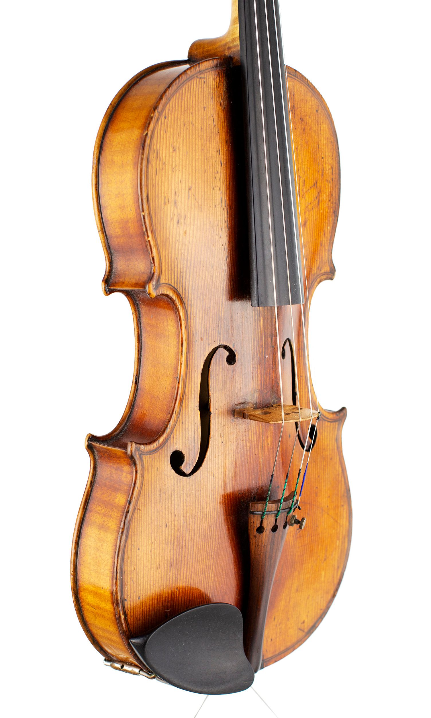 Violin, Workshop of John Betts, London, circa 1840 — angled view, 50°