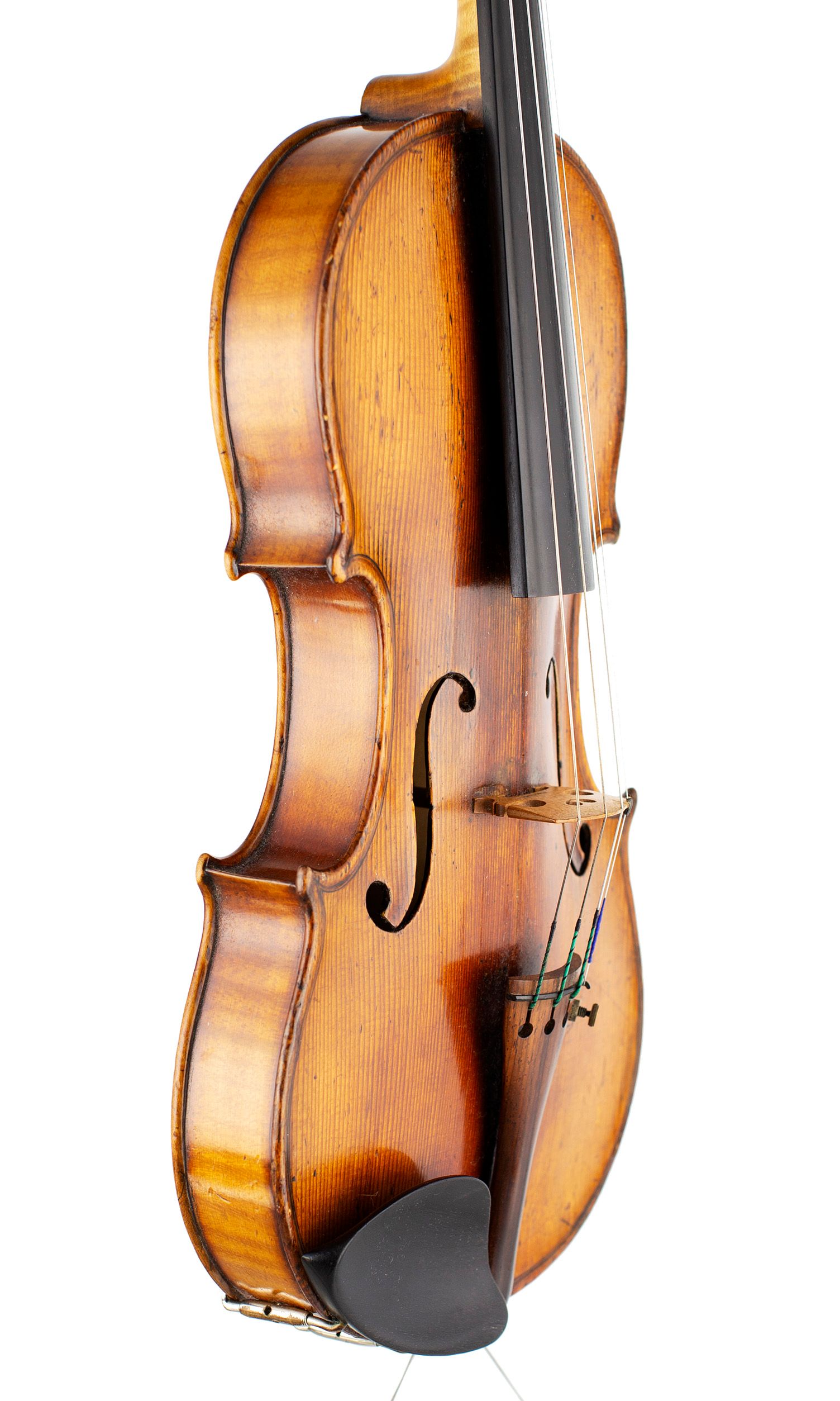 Violin, Workshop of John Betts, London, circa 1840 — angled view, 60°