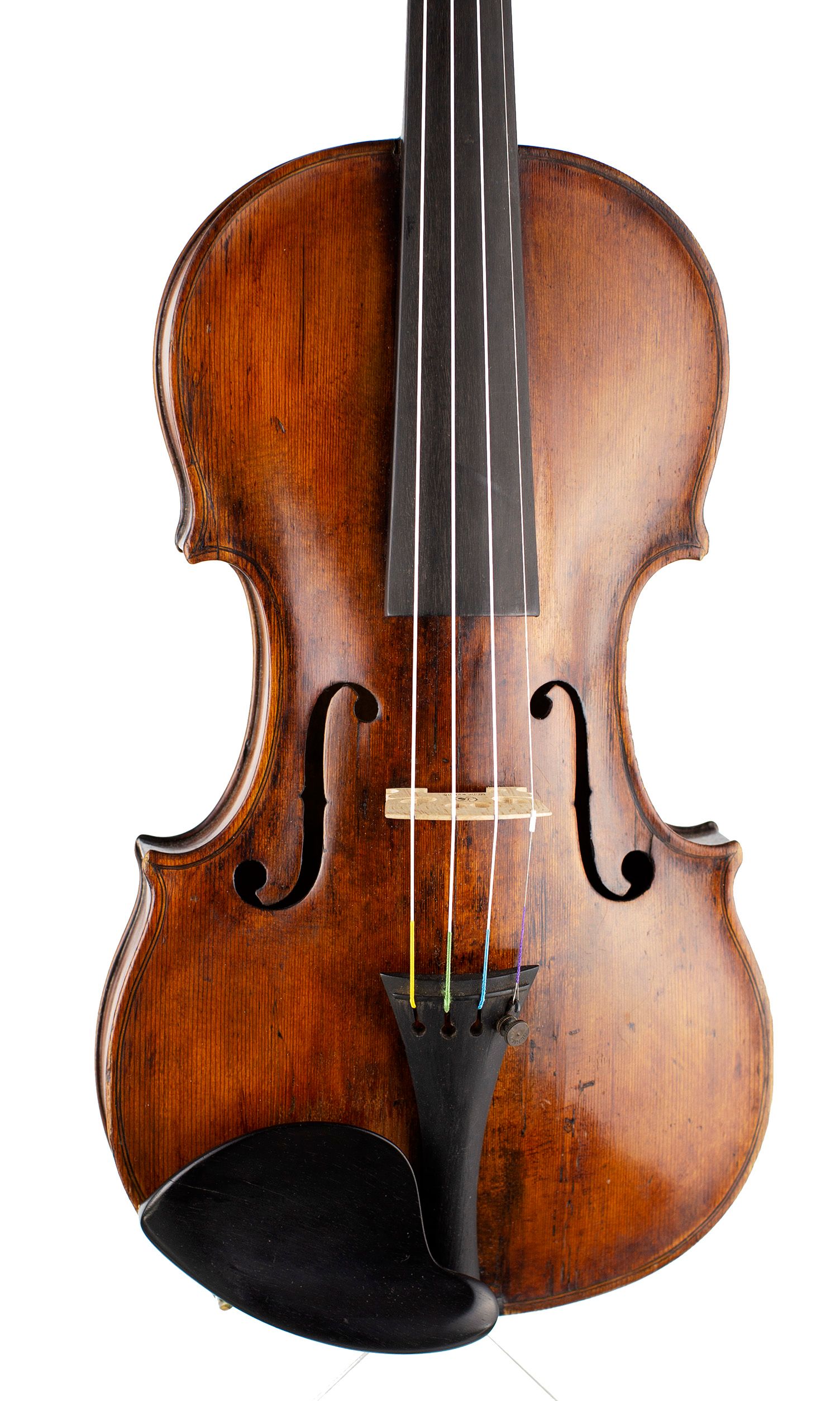 Violin by Carl Dreier, Leipzig, circa 1880 — angled view, 10°