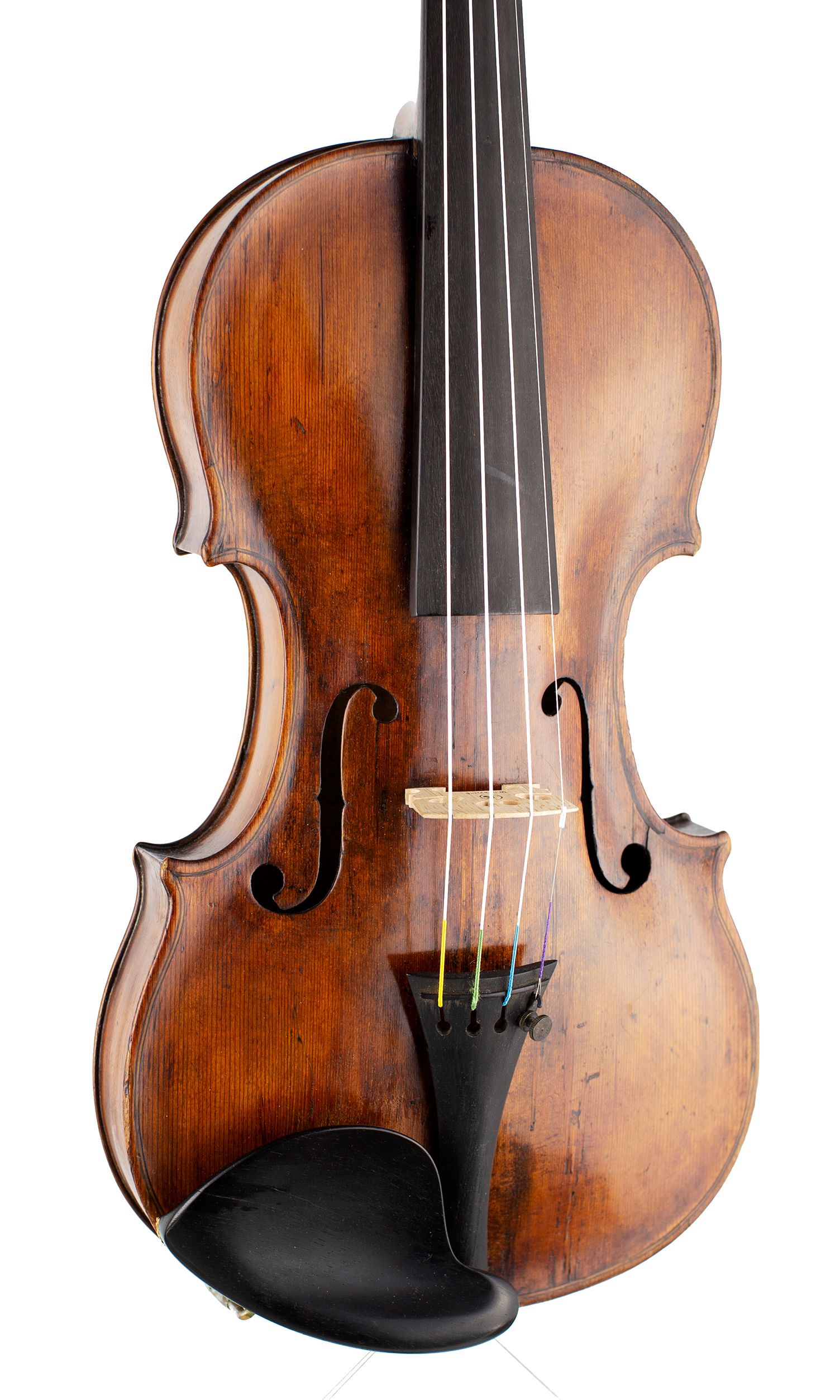 Violin by Carl Dreier, Leipzig, circa 1880 — angled view, 20°