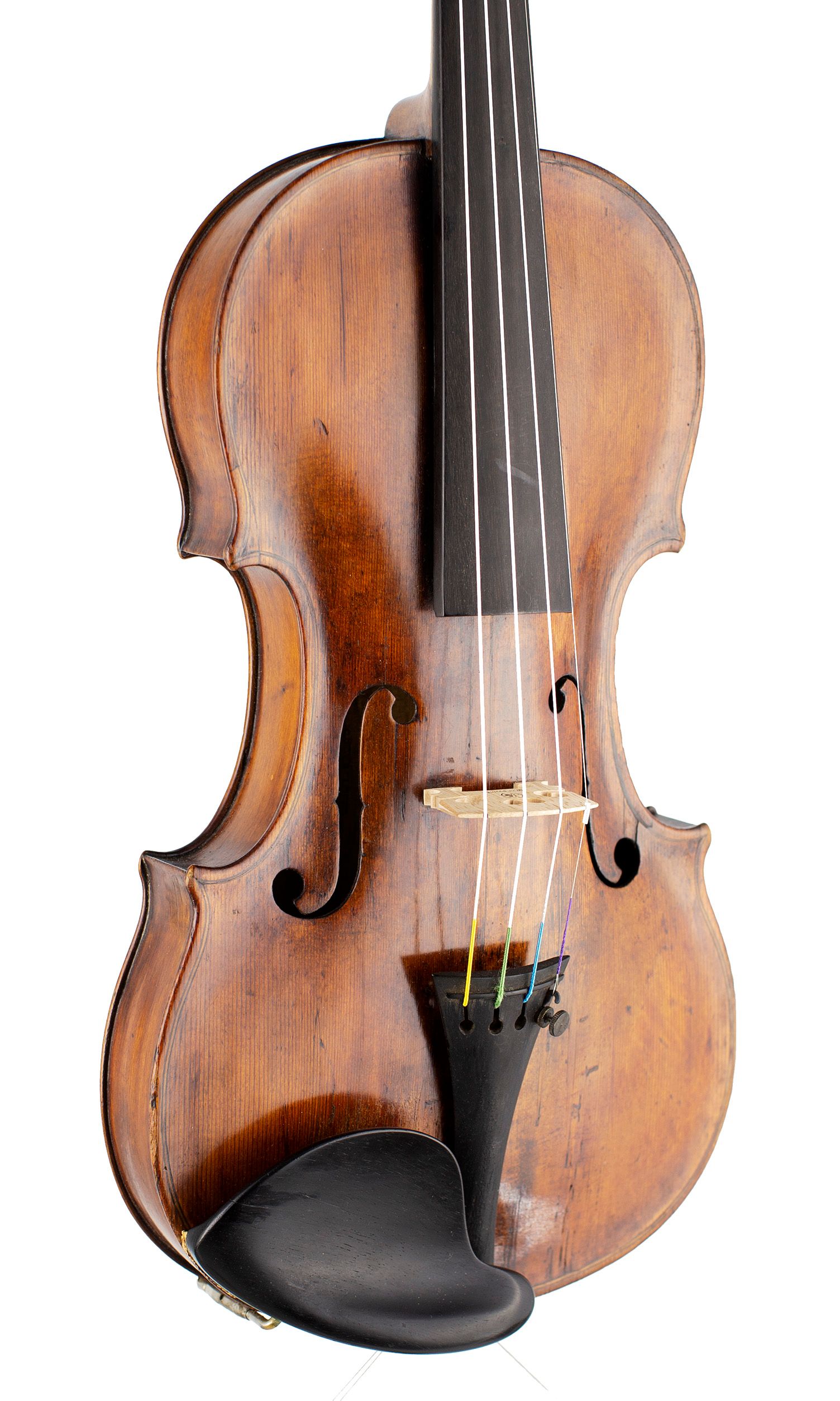 Violin by Carl Dreier, Leipzig, circa 1880 — angled view, 30°