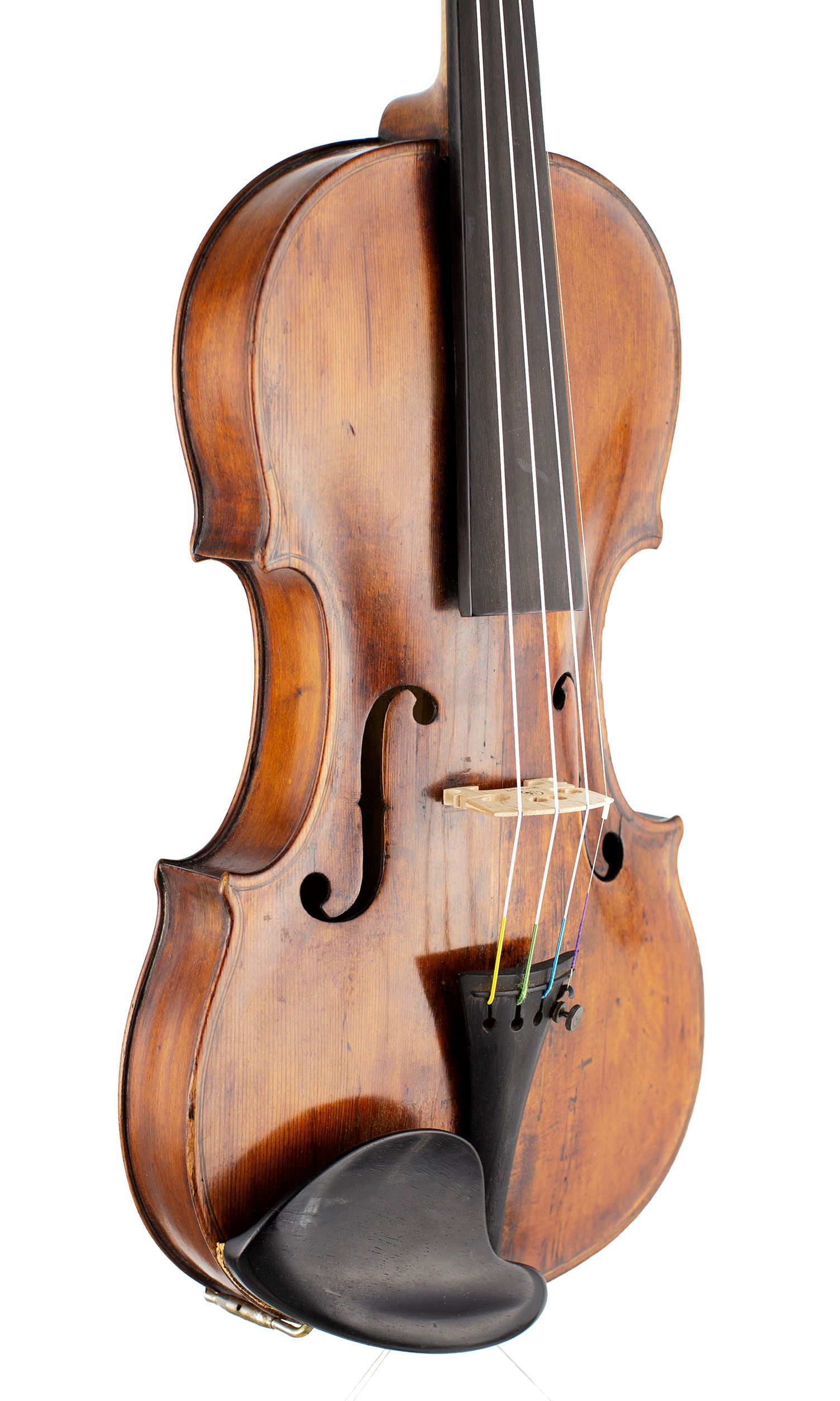 Violin by Carl Dreier, Leipzig, circa 1880 — angled view, 40°