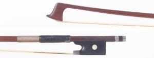 A silver-mounted violin bow by Arthur Thoma, Germany, circa 1920 — head and frog