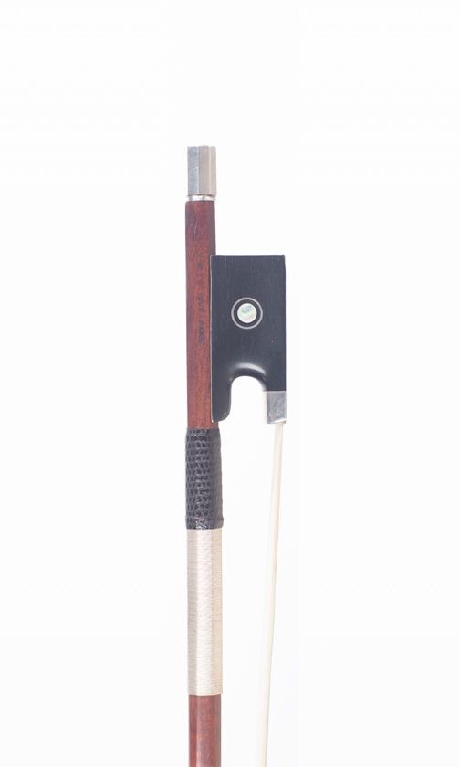 A silver-mounted violin bow by Victor Fetique, Paris — frog detail