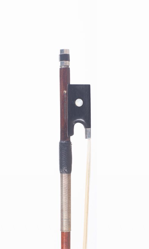 A silver-mounted violin bow by Emile-François Ouchard, Mirecourt, circa 1920 — frog detail
