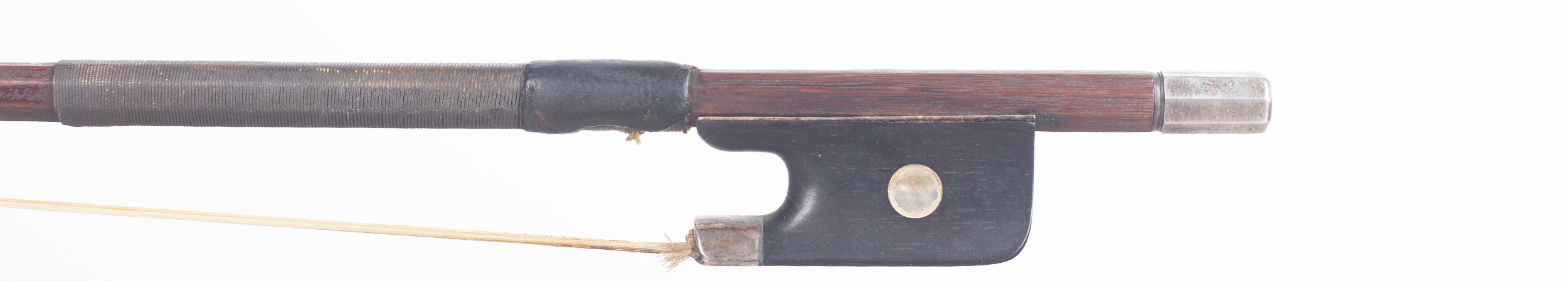 A silver-mounted violin bow by James Tubbs, London, circa 1870 — frog