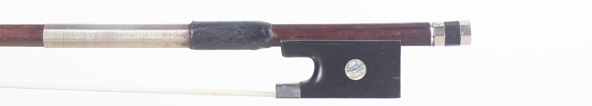 A silver-mounted violin bow by Pierre Simon, Paris — frog