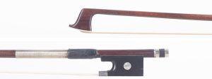 A silver-mounted violin bow by Pierre Simon, Paris — head and frog