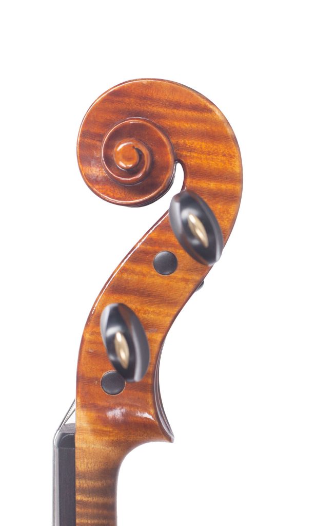Violin by Paul Hilaire, Mirecourt, 1947 — scroll