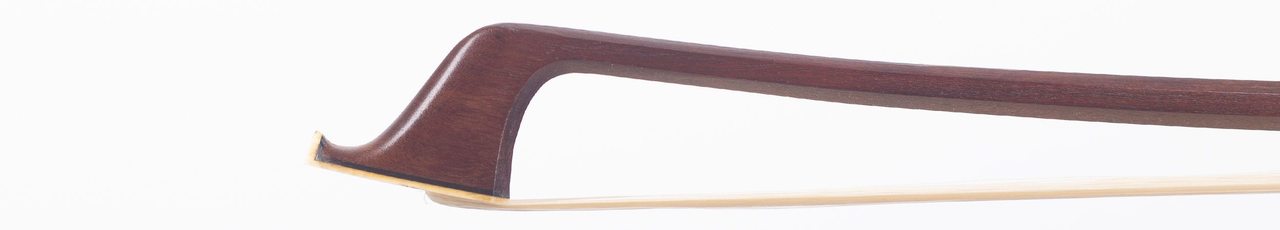 A nickel-mounted cello bow by Stephen Salchow, Oberlin — head