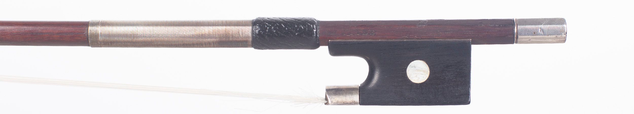 A silver-mounted violin bow by James Tubbs, London — frog