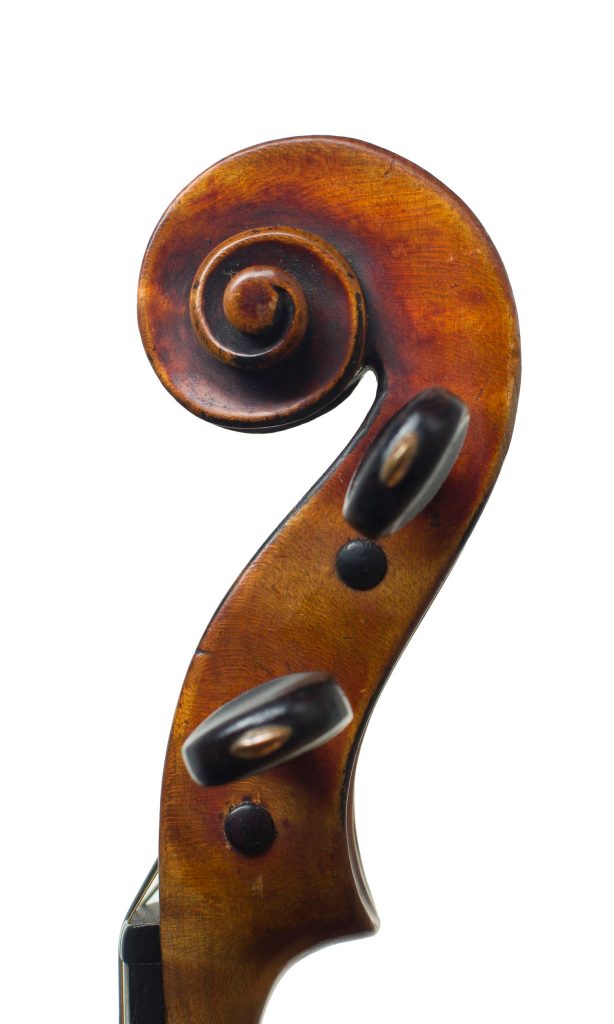 Violin by N. F. Vuillaume, Brussels, 1863 — scroll