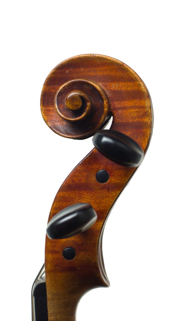 Violin by Heinrich Lang, Nürnberg, 1928 — scroll