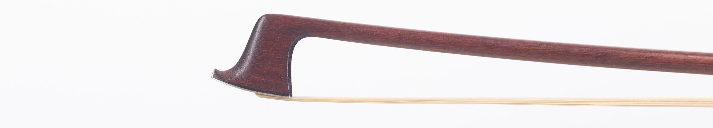 A silver-mounted violin bow by W. E. Hill & Sons, London — head