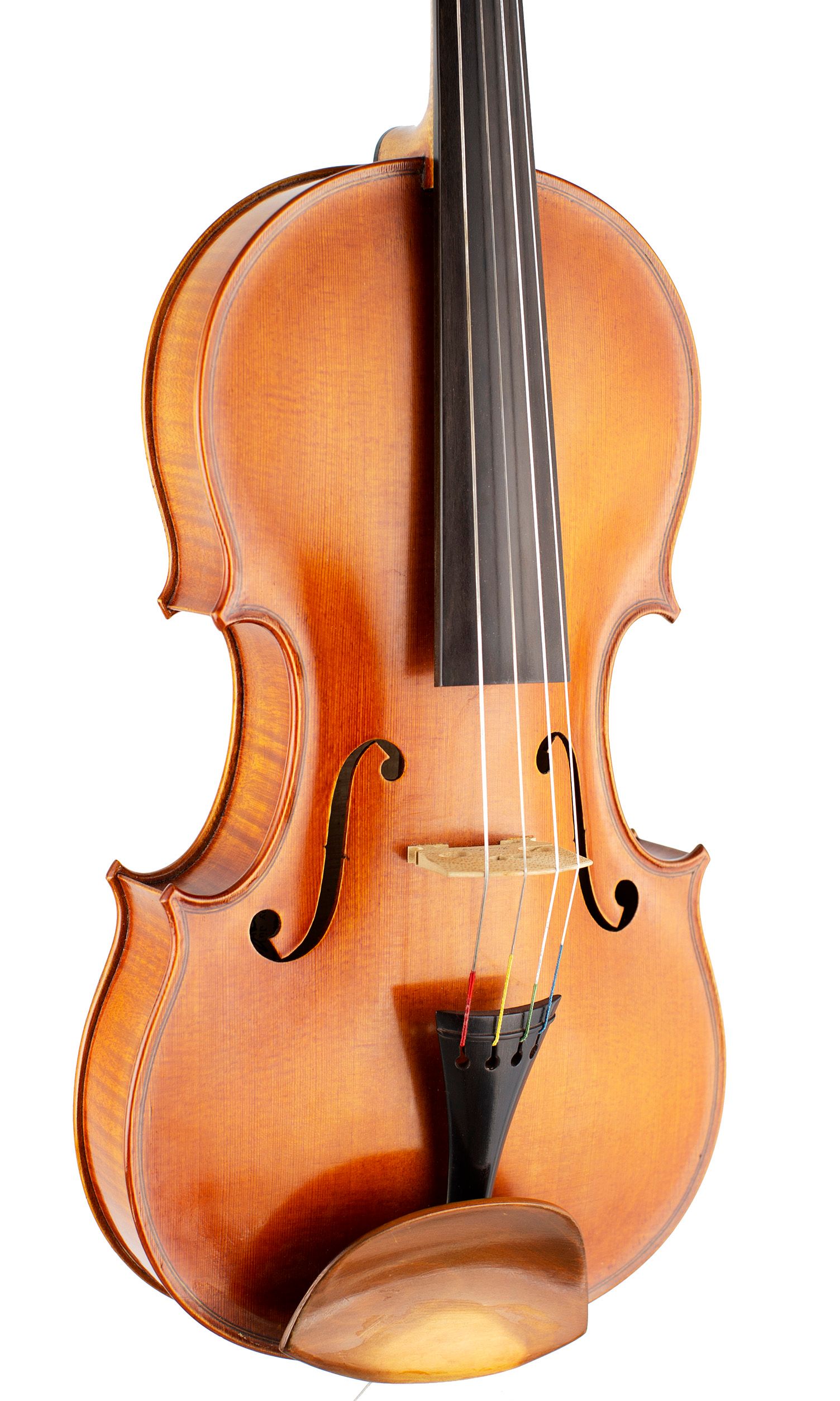 A viola by Julian Emery, Aberystwyth, 1987 — angled view, 30°