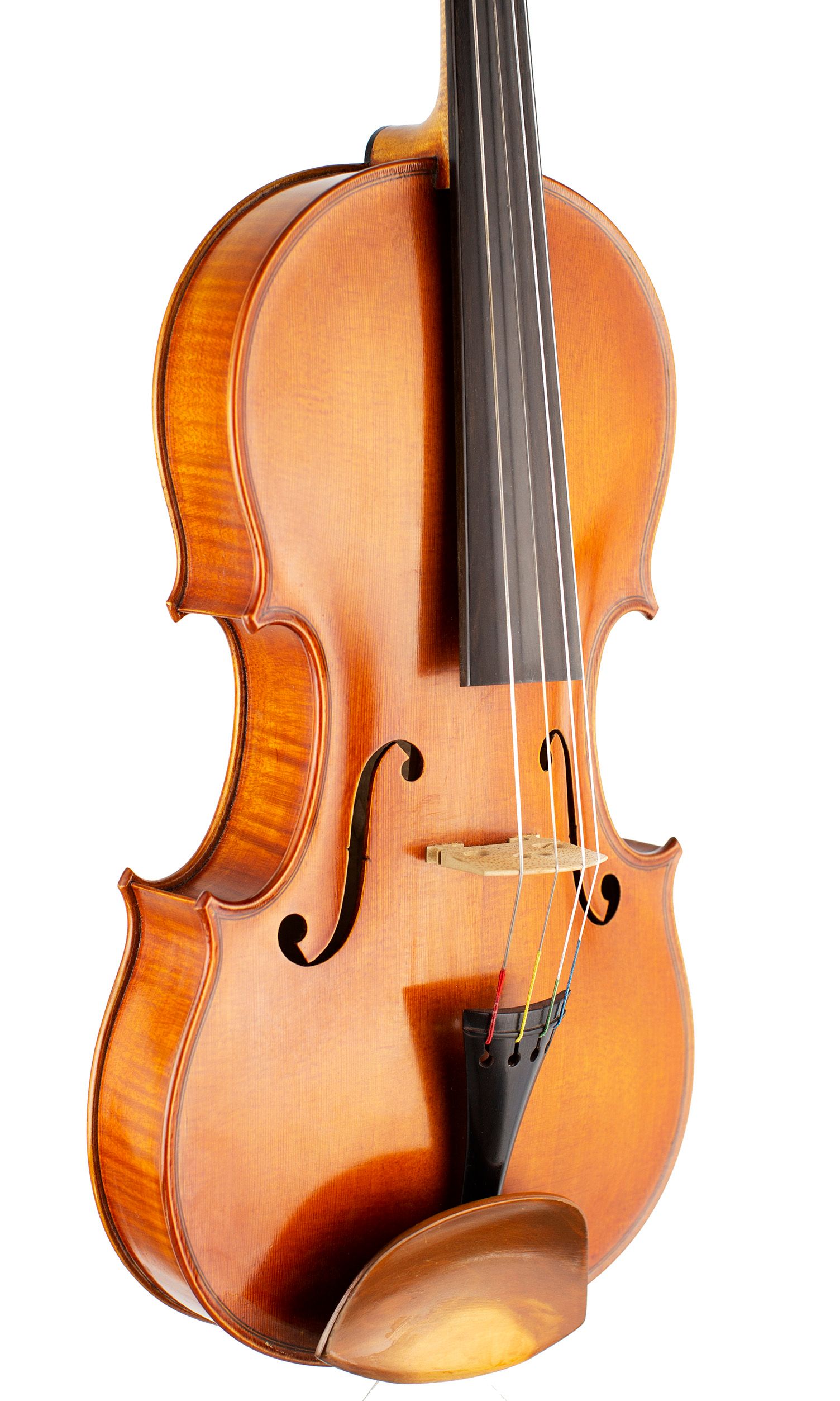 A viola by Julian Emery, Aberystwyth, 1987 — angled view, 40°