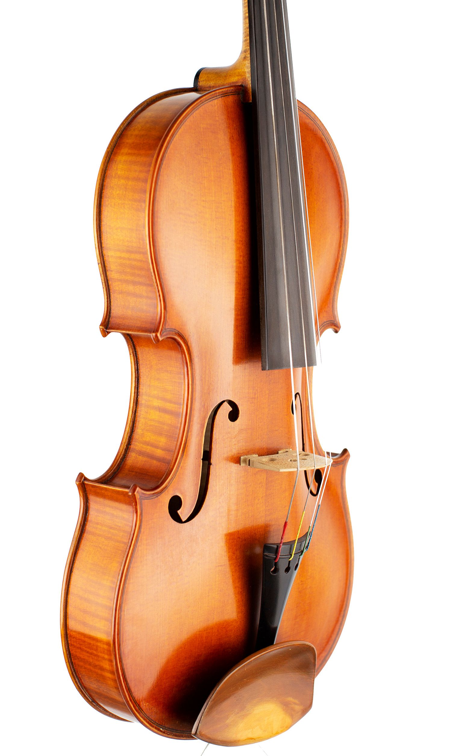 A viola by Julian Emery, Aberystwyth, 1987 — angled view, 50°