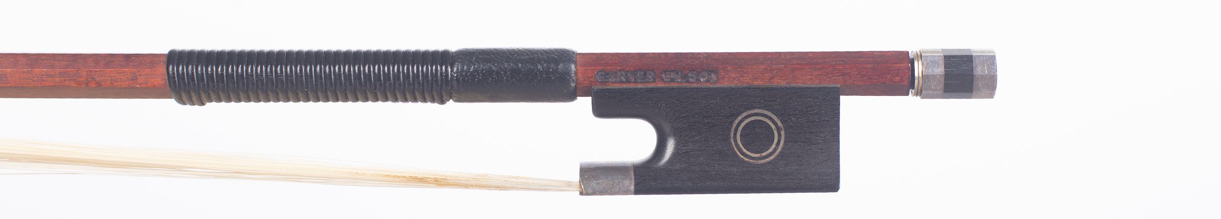 A silver-mounted violin bow by Garner Wilson, Suffolk — frog