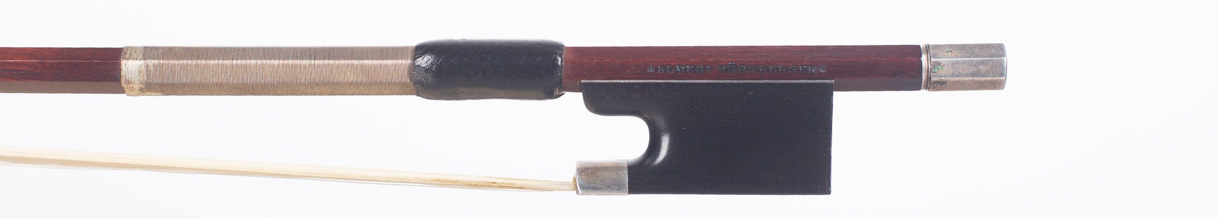 A silver-mounted violin bow by Albert Nürnberger, Germany — frog