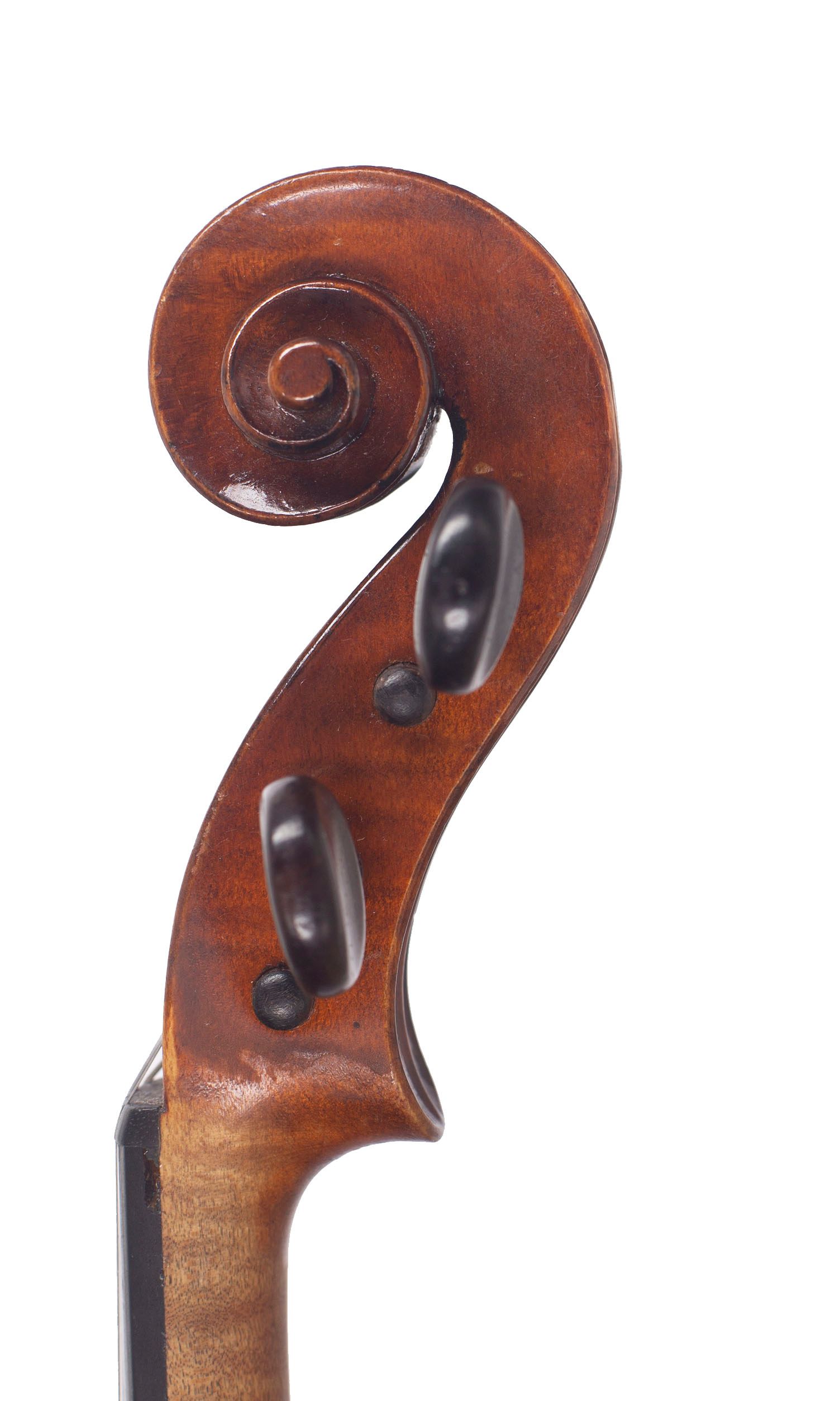 Violin, Workshop of Paul Alexandre Mangenot, Mirecourt, circa 1920 — scroll