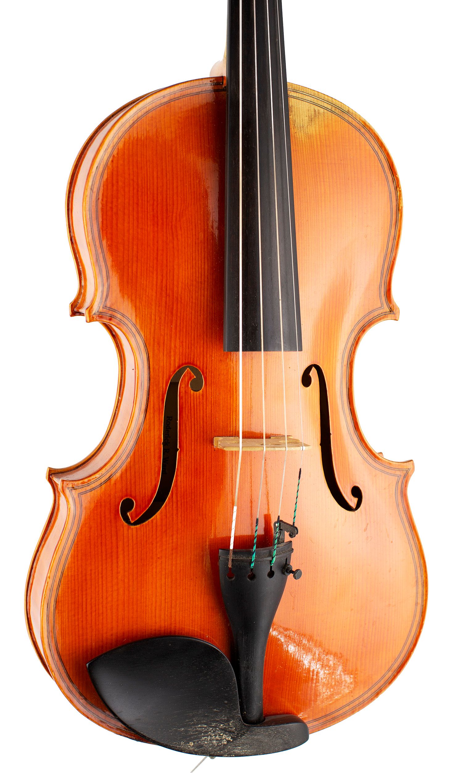 A viola by Rodrick R. Ward, Cambridge, 2010 — angled view, 20°