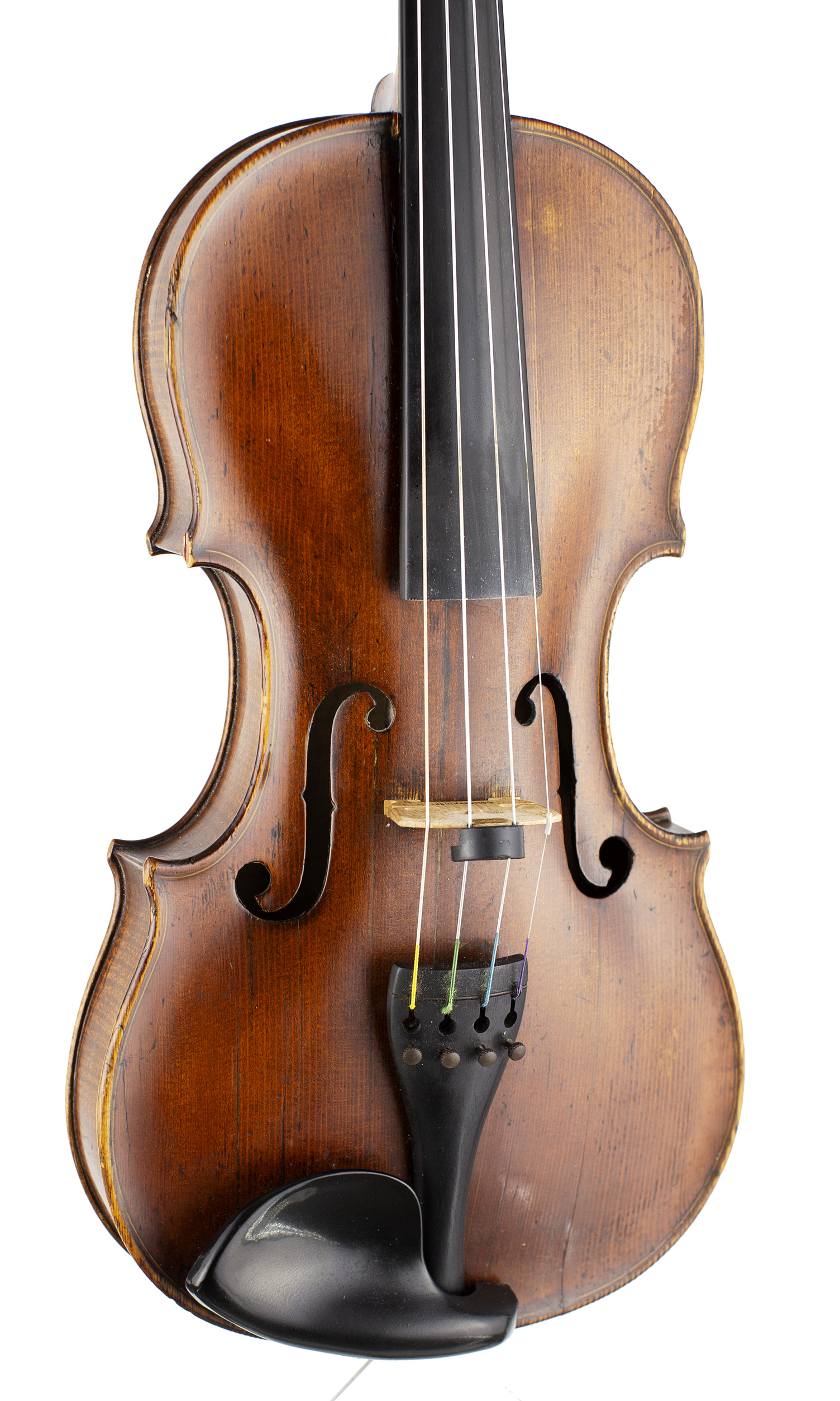 A violin by Richard Duke Snr., London, circa 1770 — angled view, 20°