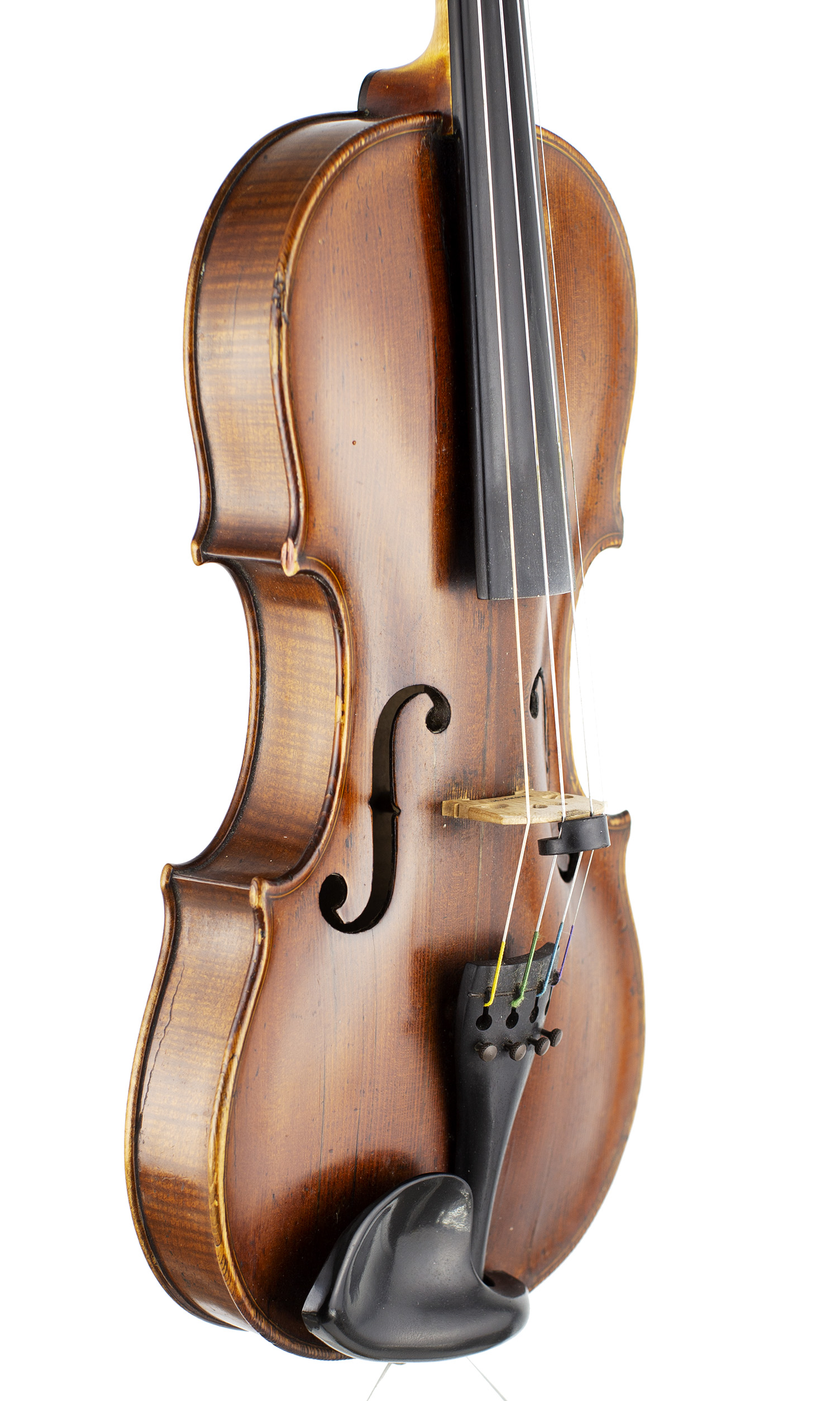 A violin by Richard Duke Snr., London, circa 1770 — angled view, 50°