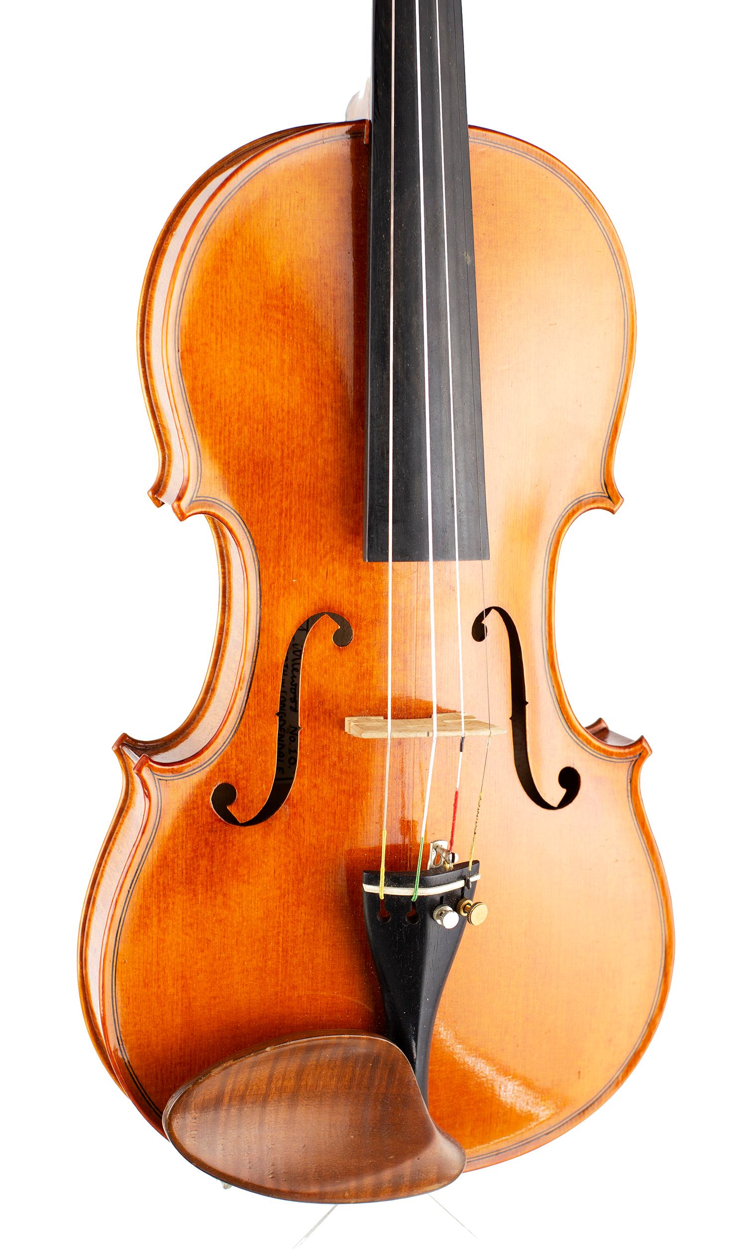 A violin by Gerald Littlewood, Hollingworth-in-Longendale, 1976 — angled view, 20°