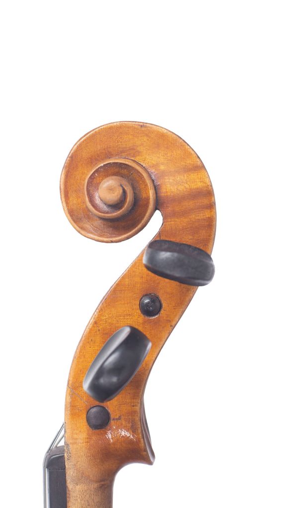 Violin, Workshop of Lowendall, Berlin, circa 1890 — scroll