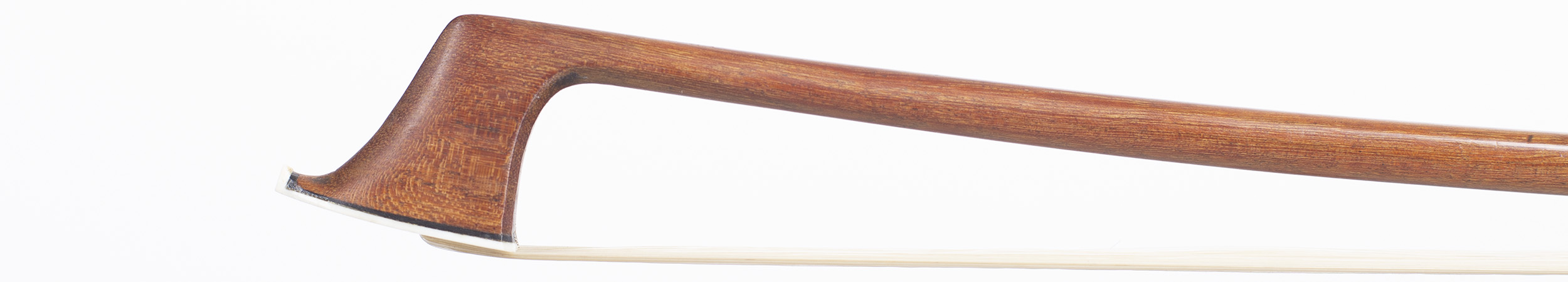 A silver-mounted cello bow by W. E. Hill & Sons, circa 1885 — head